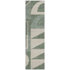 Machine Washable Indoor/Outdoor Chantille ACN2607 Green 2'3" x 7'6" Runner Rug