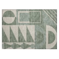 Machine Washable Indoor/Outdoor Chantille ACN2607 Green 1'8" x 2'6" Rug