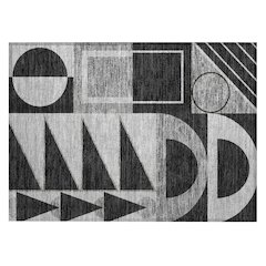 Machine Washable Indoor/Outdoor Chantille ACN2607 Black 1'8" x 2'6" Rug