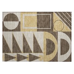 Machine Washable Indoor/Outdoor Chantille ACN2607 Brown 1'8" x 2'6" Rug
