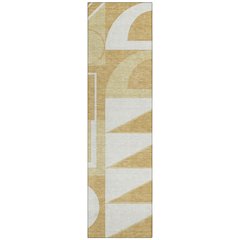 Machine Washable Indoor/Outdoor Chantille ACN2607 Gold 2'3" x 7'6" Runner Rug