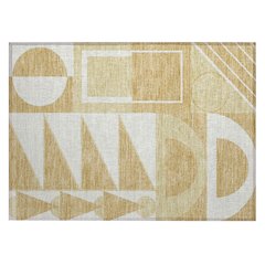 Machine Washable Indoor/Outdoor Chantille ACN2607 Gold 1'8" x 2'6" Rug