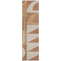 Machine Washable Indoor/Outdoor Chantille ACN2607 Orange 2'3" x 7'6" Runner Rug