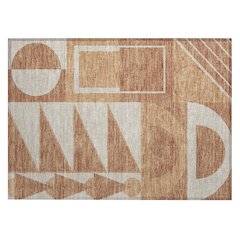 Machine Washable Indoor/Outdoor Chantille ACN2607 Orange 1'8" x 2'6" Rug