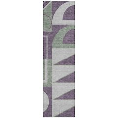 Machine Washable Indoor/Outdoor Chantille ACN2607 Purple 2'3" x 7'6" Runner Rug