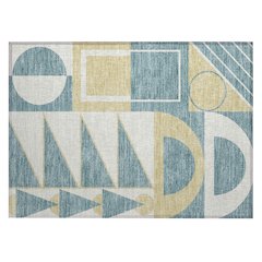 Machine Washable Indoor/Outdoor Chantille ACN2607 Teal 1'8" x 2'6" Rug