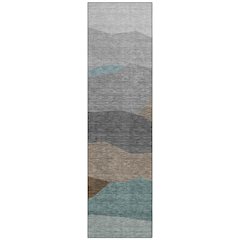 Machine Washable Indoor/Outdoor Chantille ACN2608 Gray 2'3" x 7'6" Runner Rug