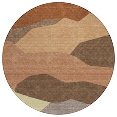 Machine Washable Indoor/Outdoor Chantille ACN2608 Orange 8' x 8' Round Rug