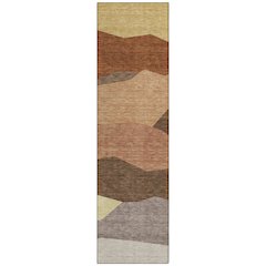 Machine Washable Indoor/Outdoor Chantille ACN2608 Orange 2'3" x 7'6" Runner Rug