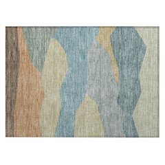 Machine Washable Indoor/Outdoor Chantille ACN2608 Teal 1'8" x 2'6" Rug