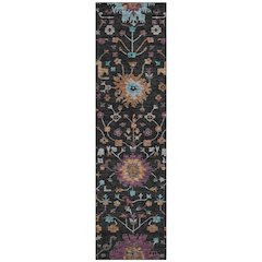 Machine Washable Indoor/Outdoor Chantille ACN2609 Black 2'3" x 7'6" Runner Rug