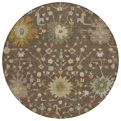 Machine Washable Indoor/Outdoor Chantille ACN2609 Brown 8' x 8' Round Rug