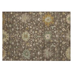 Machine Washable Indoor/Outdoor Chantille ACN2609 Brown 1'8" x 2'6" Rug
