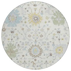 Machine Washable Indoor/Outdoor Chantille ACN2609 Ivory 8' x 8' Round Rug