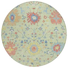 Machine Washable Indoor/Outdoor Chantille ACN2609 Green 8' x 8' Round Rug