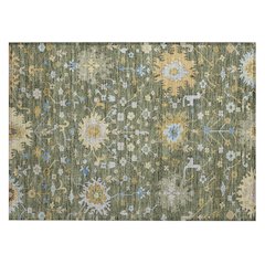 Machine Washable Indoor/Outdoor Chantille ACN2609 Green 1'8" x 2'6" Rug