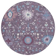 Machine Washable Indoor/Outdoor Chantille ACN2609 Purple 8' x 8' Round Rug