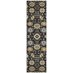 Machine Washable Indoor/Outdoor Chantille ACN2610 Black 2'3" x 7'6" Runner Rug