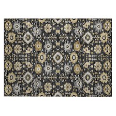 Machine Washable Indoor/Outdoor Chantille ACN2610 Black 1'8" x 2'6" Rug