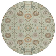 Machine Washable Indoor/Outdoor Chantille ACN2610 Green 8' x 8' Round Rug