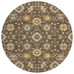 Machine Washable Indoor/Outdoor Chantille ACN2610 Brown 8' x 8' Round Rug