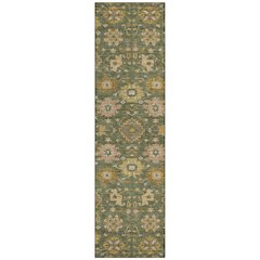 Machine Washable Indoor/Outdoor Chantille ACN2610 Green 2'3" x 7'6" Runner Rug