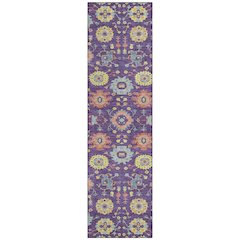 Machine Washable Indoor/Outdoor Chantille ACN2610 Purple 2'3" x 7'6" Runner Rug