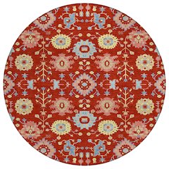 Machine Washable Indoor/Outdoor Chantille ACN2610 Red 8' x 8' Round Rug
