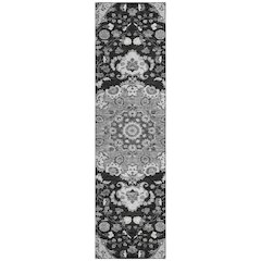Machine Washable Indoor/Outdoor Chantille ACN2611 Black 2'3" x 7'6" Runner Rug