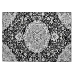 Machine Washable Indoor/Outdoor Chantille ACN2611 Black 1'8" x 2'6" Rug