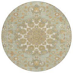 Machine Washable Indoor/Outdoor Chantille ACN2611 Green 8' x 8' Round Rug