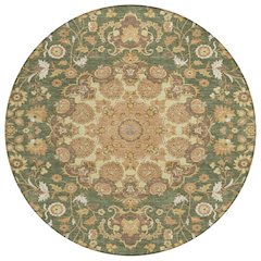Machine Washable Indoor/Outdoor Chantille ACN2611 Green 8' x 8' Round Rug