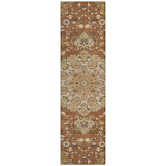 Machine Washable Indoor/Outdoor Chantille ACN2611 Orange 2'3" x 7'6" Runner Rug