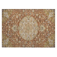 Machine Washable Indoor/Outdoor Chantille ACN2611 Orange 1'8" x 2'6" Rug