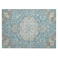 Machine Washable Indoor/Outdoor Chantille ACN2611 Teal 1'8" x 2'6" Rug