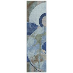 Machine Washable Indoor/Outdoor Chantille ACN2612 Blue 2'3" x 7'6" Runner Rug