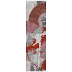 Machine Washable Indoor/Outdoor Chantille ACN2612 Red 2'3" x 7'6" Runner Rug