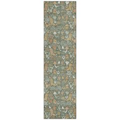 Machine Washable Indoor/Outdoor Chantille ACN2613 Green 2'3" x 7'6" Runner Rug