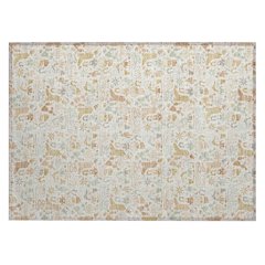 Machine Washable Indoor/Outdoor Chantille ACN2613 Ivory 1'8" x 2'6" Rug