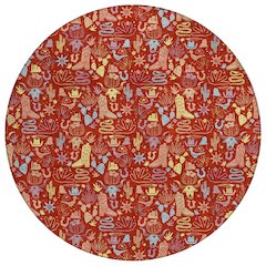 Machine Washable Indoor/Outdoor Chantille ACN2613 Red 8' x 8' Round Rug