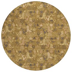 Machine Washable Indoor/Outdoor Chantille ACN2613 Gold 8' x 8' Round Rug