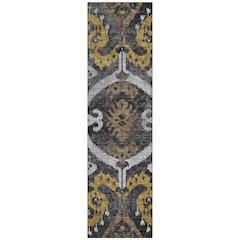 Machine Washable Indoor/Outdoor Chantille ACN2614 Black 2'3" x 7'6" Runner Rug