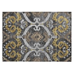 Machine Washable Indoor/Outdoor Chantille ACN2614 Black 1'8" x 2'6" Rug