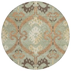 Machine Washable Indoor/Outdoor Chantille ACN2614 Green 8' x 8' Round Rug
