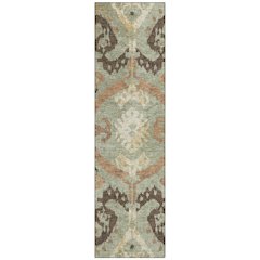 Machine Washable Indoor/Outdoor Chantille ACN2614 Green 2'3" x 7'6" Runner Rug