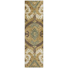 Machine Washable Indoor/Outdoor Chantille ACN2614 Gold 2'3" x 7'6" Runner Rug