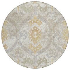 Machine Washable Indoor/Outdoor Chantille ACN2614 Ivory 8' x 8' Round Rug