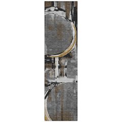 Machine Washable Indoor/Outdoor Chantille ACN2615 Gray 2'3" x 7'6" Runner Rug