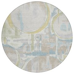 Machine Washable Indoor/Outdoor Chantille ACN2615 Ivory 8' x 8' Round Rug