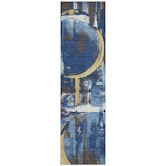 Machine Washable Indoor/Outdoor Chantille ACN2615 Blue 2'3" x 7'6" Runner Rug